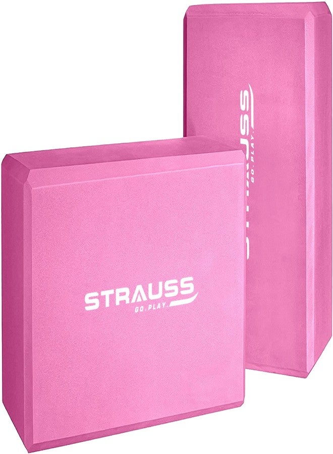 Strauss Yoga Block (Pink), Pair - Image 1
