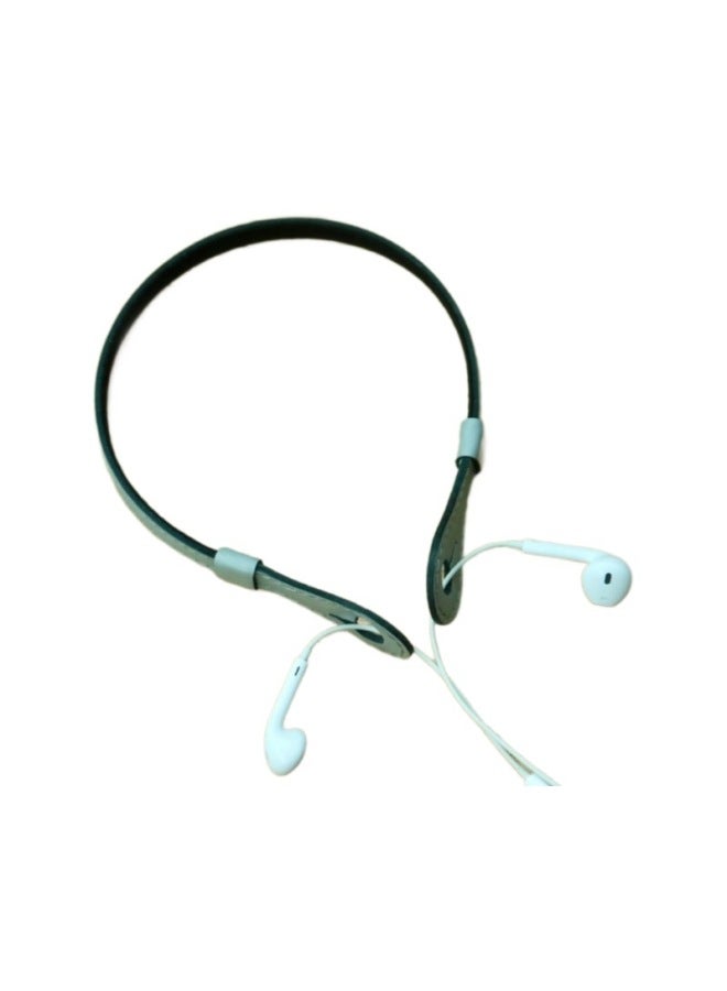 PU Leather Wired Headphone Hanging Neck Holder Student Portable Headphone Earplug Holder For The Old-Colors:dark Brown - Image 5