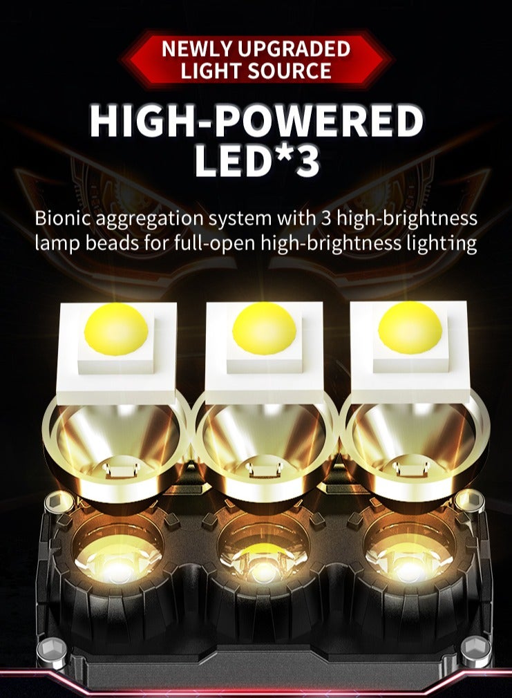 ZONIX 2025 New LED Headlamp, 900LM Triple Light System, Wave Motion Sensor, Type-C Fast Charge, Power Bank, IPX4 Waterproof, 5 Modes for Night Fishing, Camping, Running - Image 5