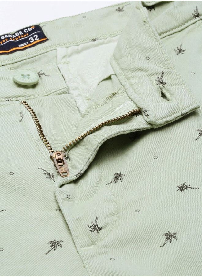 The Indian Garage Co Men Slim Fit Solid Mid-Rise Chino Shorts  - Image 3