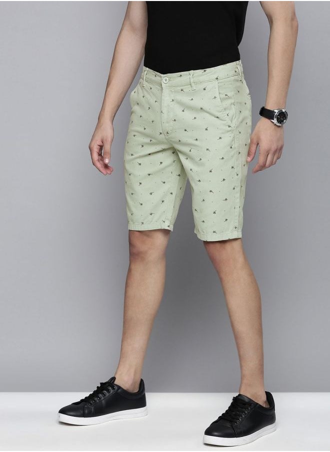 The Indian Garage Co Men Slim Fit Solid Mid-Rise Chino Shorts  - Image 2