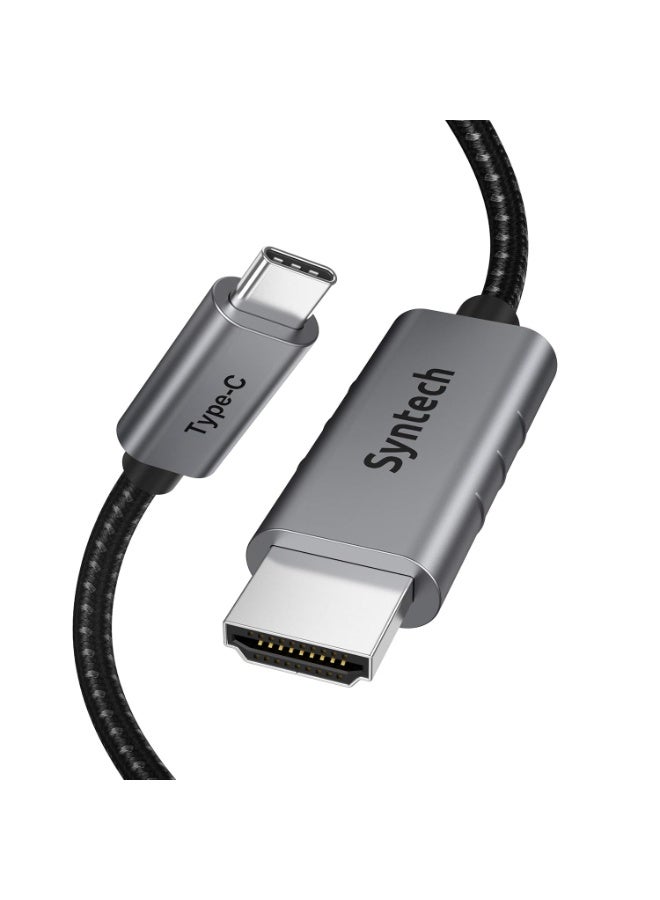 سينتيك كابل Thunderbolt 3 USB C إلى HDMI 4K-30Hz متوافق مع MacBook Pro 2019، 2018، 2017، MacBook Air، iPad Pro 2020، Samsung Galaxy S10/S9، Dell XPS وغيرها 0.9 متر/3 قدم - Image 1