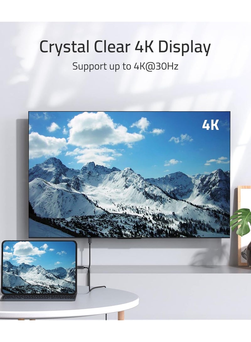 سينتيك كابل Thunderbolt 3 USB C إلى HDMI 4K-30Hz متوافق مع MacBook Pro 2019، 2018، 2017، MacBook Air، iPad Pro 2020، Samsung Galaxy S10/S9، Dell XPS وغيرها 0.9 متر/3 قدم - Image 3