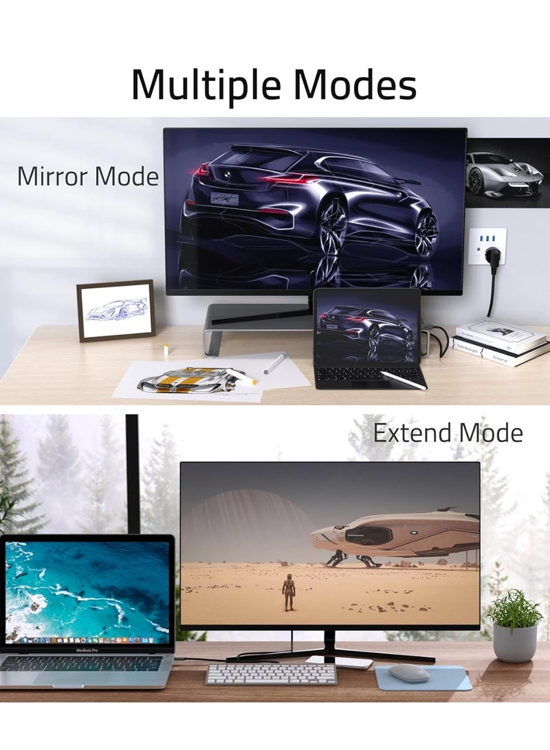 سينتيك كابل Thunderbolt 3 USB C إلى HDMI 4K-30Hz متوافق مع MacBook Pro 2019، 2018، 2017، MacBook Air، iPad Pro 2020، Samsung Galaxy S10/S9، Dell XPS وغيرها 0.9 متر/3 قدم - Image 4