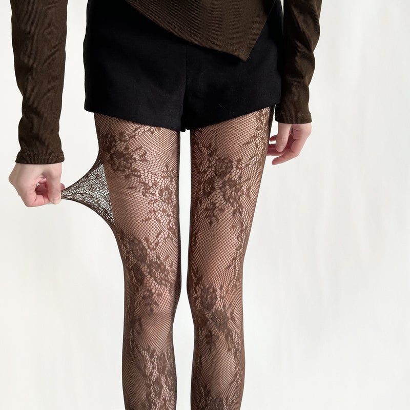 Vintage Lace Fishnet Tights - Image 4