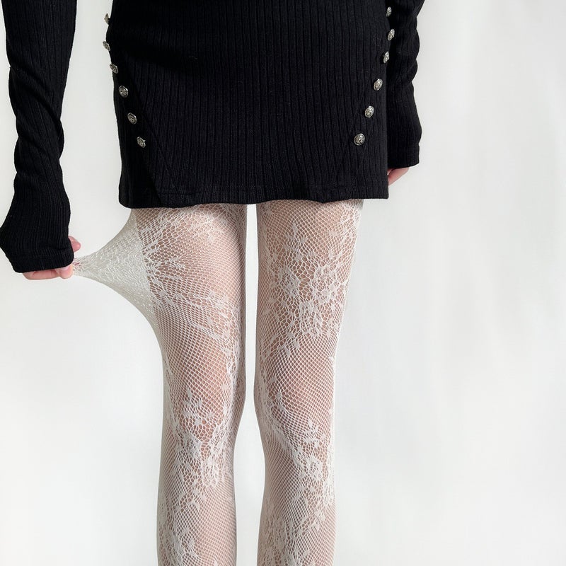 Vintage Lace Fishnet Tights - Image 2