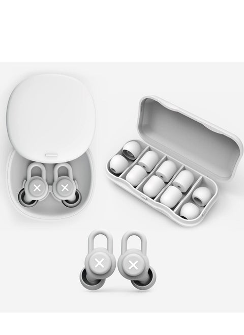 Sleep Noise-Cancelling Earplug Set, Reusable Anti-noise Silicone Earplugs to Learn Quiet and Noise-proof Hearing Protection for Concerts, Motorcycles, Work, Noise Sensitivity (Gray)