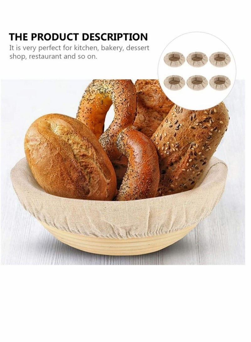 Bread Basket Bag, Liners Cloth Cover Linen Dough Rising Bowl Cover for Bakery Home Baking Professional Baking Tools for Shaping Small to Medium Sized Dough, 9 Inch / 23 Cm, 6 Pcs - Image 2
