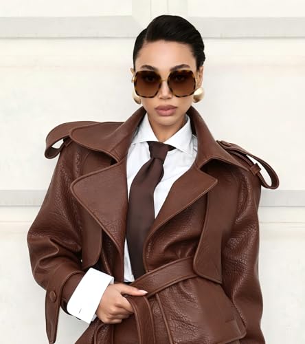 WOWSUN Oversized Big Fashion Sunglasses for Women Irregular Large Shades UV Protection - Image 2