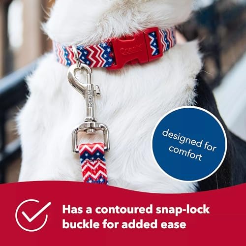 Coastal Pet Styles Adjustable Dog Collar - Stylish Patterned Fabrics - Snap-Lock Buckle - Adjustable Dog Collar - for Small, Medium or Large Dogs - Red Bones - 3/8" x 08"-12" - Image 4