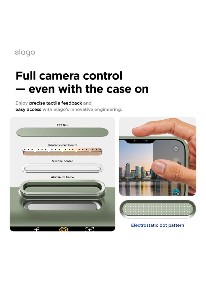 Elago Magnetic Liquid Silicone for iPhone 17 Pro case cover [Camera Control Button Cover] compatible with MagSafe Shockproof - Khaki Green - Image 3