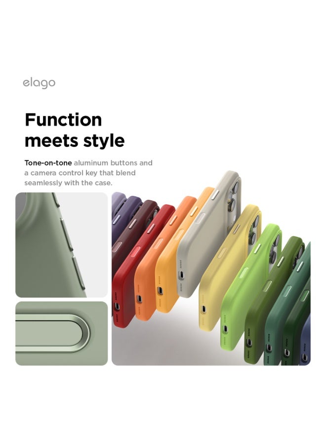 Elago Magnetic Liquid Silicone for iPhone 17 Pro case cover [Camera Control Button Cover] compatible with MagSafe Shockproof - Khaki Green - Image 4