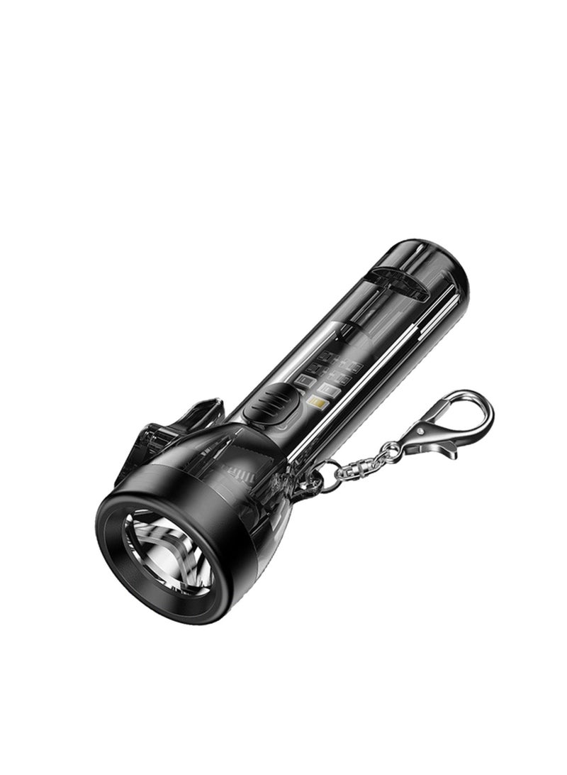 Small Keychain Torch, Mini USB Rechargeable Keychain Flashlight Bright Key Ring Portable Pocket Torch Light, Versatile 2000 Lumens Keychain Toy with Safety Clip for Various Outdoor Activities - Image 1