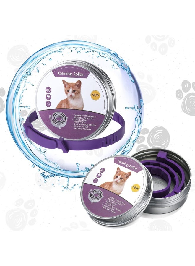 Y&D 3 Pcs Cat Adjustable Calming Collar, Reduce Anxiety Cat Collars for Pets, Calm Collar Pacify Kitten, Suitable for Small, Medium and Large Cats, 15 Inches (Purple) - Image 3