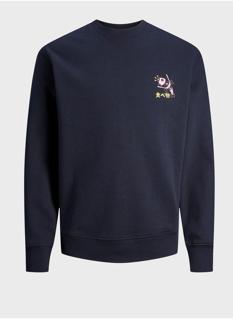 JACK & JONES - Casual Printed Crew Neck Sweatshirt - Image 1
