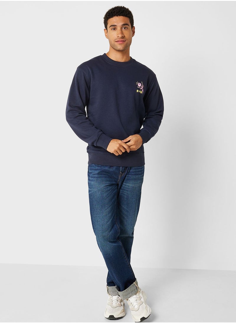 JACK & JONES - Casual Printed Crew Neck Sweatshirt - Image 1