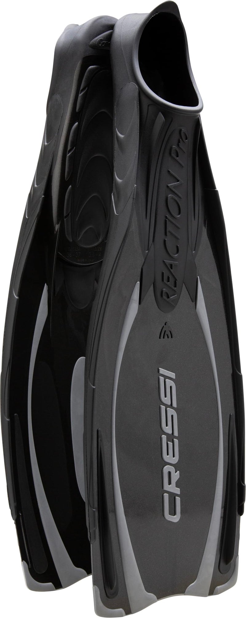 Cressi Reaction Pro Full Foot Pocket Fins Black 4041 - Image 2