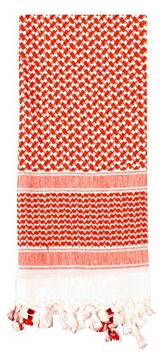 Rothco Shemagh Tactical Desert Keffiyeh Scarf – Versatile Head and Neck Wrap – Great for Camping, Hiking, and Other Outdoor Activities - Red/White - Image 1