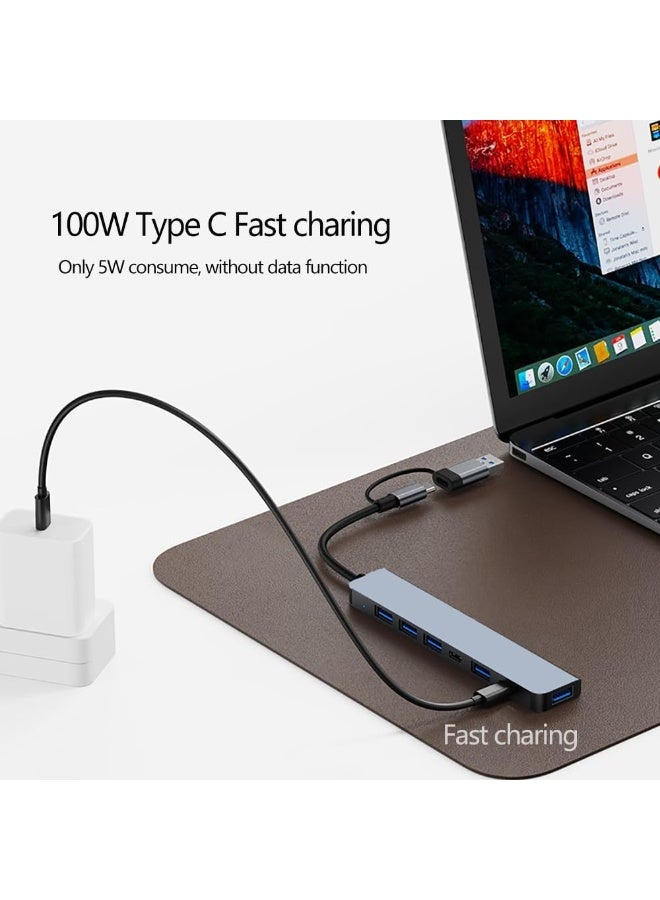 7-in-1 USB-C Hub with SD/TF Card Reader - Dual USB 3.0 & Type-C Ports, 5W Fast Charging | Compact Multi-Port Adapter for Laptop, iPad, Phone (1.46x5.71 Inches) - Image 4