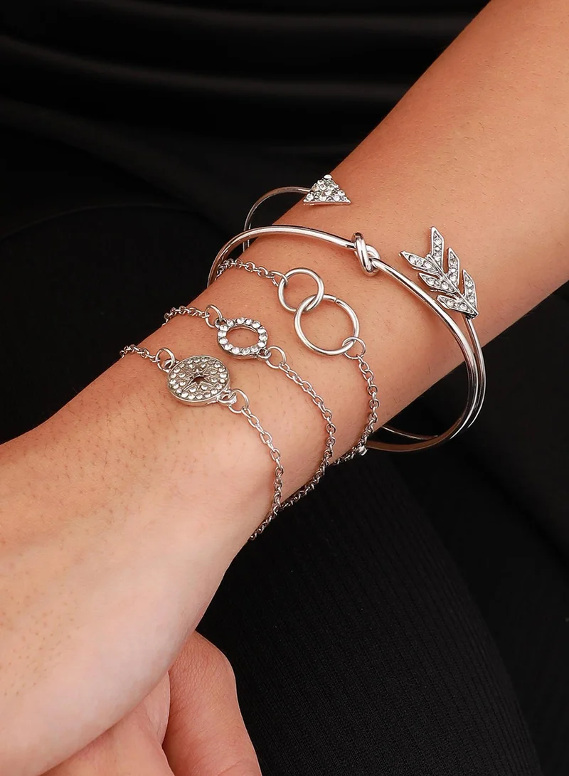 SOHI Celestrial Arrow Multi-Layer Artificial Bracelet Jewellery