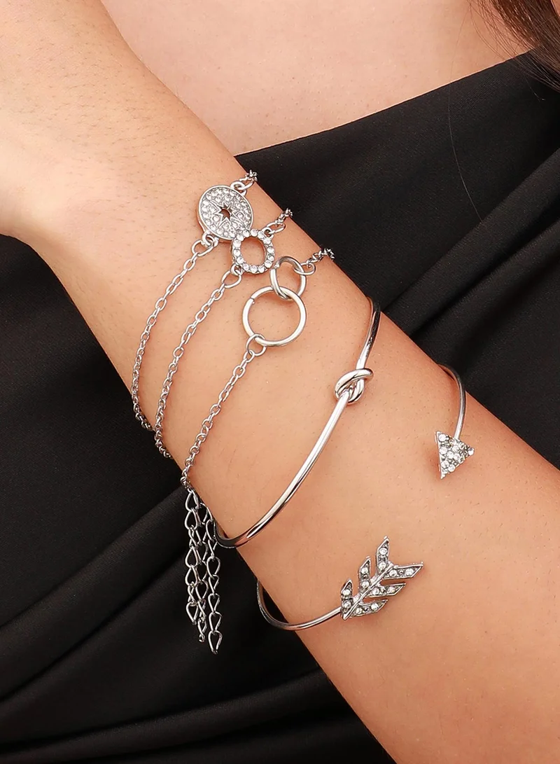 SOHI Celestrial Arrow Multi-Layer Artificial Bracelet Jewellery