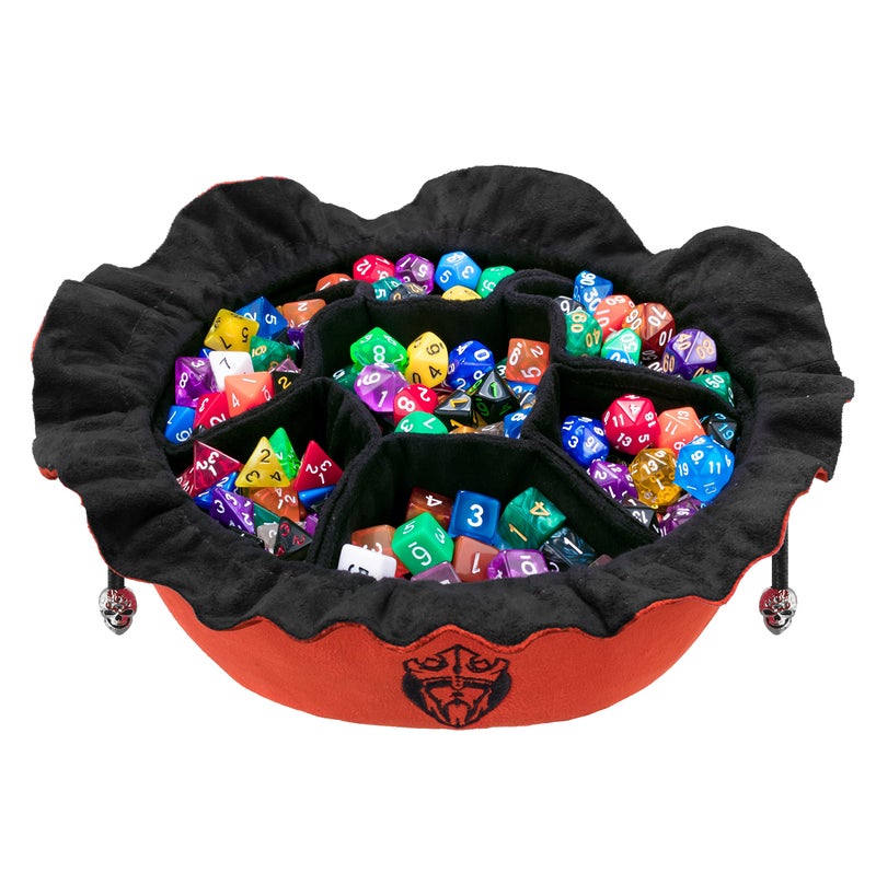 CardKingPro Immense Dice Bags with Pockets - Burnt Orange - Capacity 150+ Dice - Great for Dice Hoarders - [Patented Design] - Image 1
