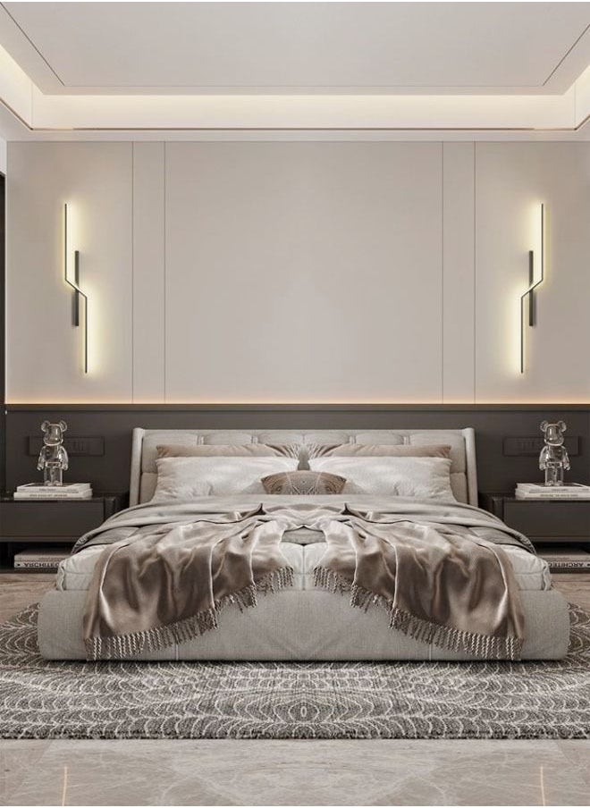 fashionhome Set of 2 Modern Creative 360° Lighting Linear Wall Lighting Fixtures Long Strip Metal Wall Lamp LED Living Room Wall Lights Bedroom Wall Sconces for Bathroom, Hallway 15 x 60 Centimeter  - Image 1