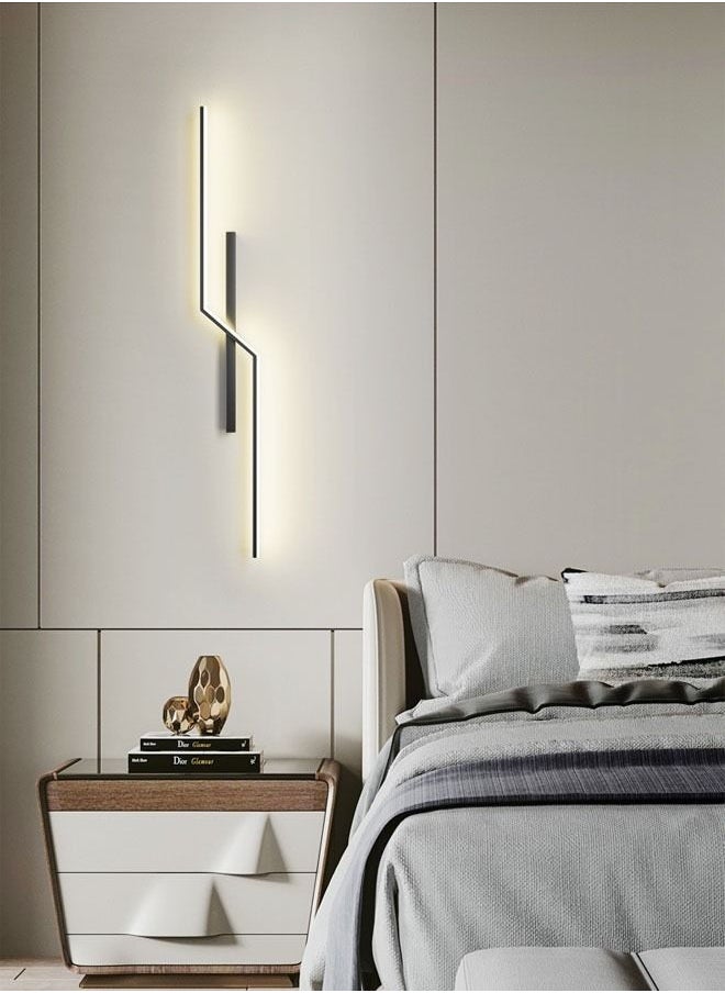 fashionhome Set of 2 Modern Creative 360° Lighting Linear Wall Lighting Fixtures Long Strip Metal Wall Lamp LED Living Room Wall Lights Bedroom Wall Sconces for Bathroom, Hallway 15 x 60 Centimeter  - Image 5