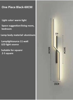 Set of 2 Modern Creative 360° Lighting Linear Wall Lighting Fixtures Long Strip Metal Wall Lamp LED Living Room Wall Lights Bedroom Wall Sconces for Bathroom, Hallway 15 x 60 Centimeter - pzsku/ZBFB2F126E69062ED1088Z/45/_/1692937074/fedc77a6-06f9-4191-8031-08d6542e90df