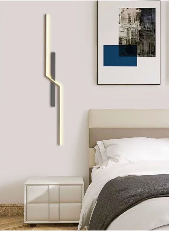 fashionhome Set of 2 Modern Creative 360° Lighting Linear Wall Lighting Fixtures Long Strip Metal Wall Lamp LED Living Room Wall Lights Bedroom Wall Sconces for Bathroom, Hallway 15 x 60 Centimeter  - Image 2