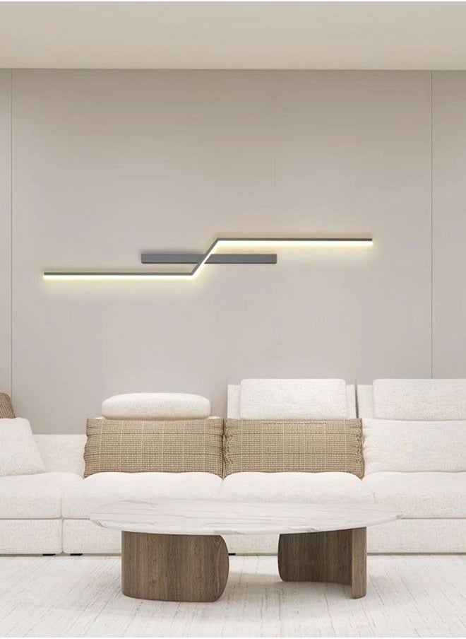 fashionhome Set of 2 Modern Creative 360° Lighting Linear Wall Lighting Fixtures Long Strip Metal Wall Lamp LED Living Room Wall Lights Bedroom Wall Sconces for Bathroom, Hallway 15 x 60 Centimeter  - Image 4