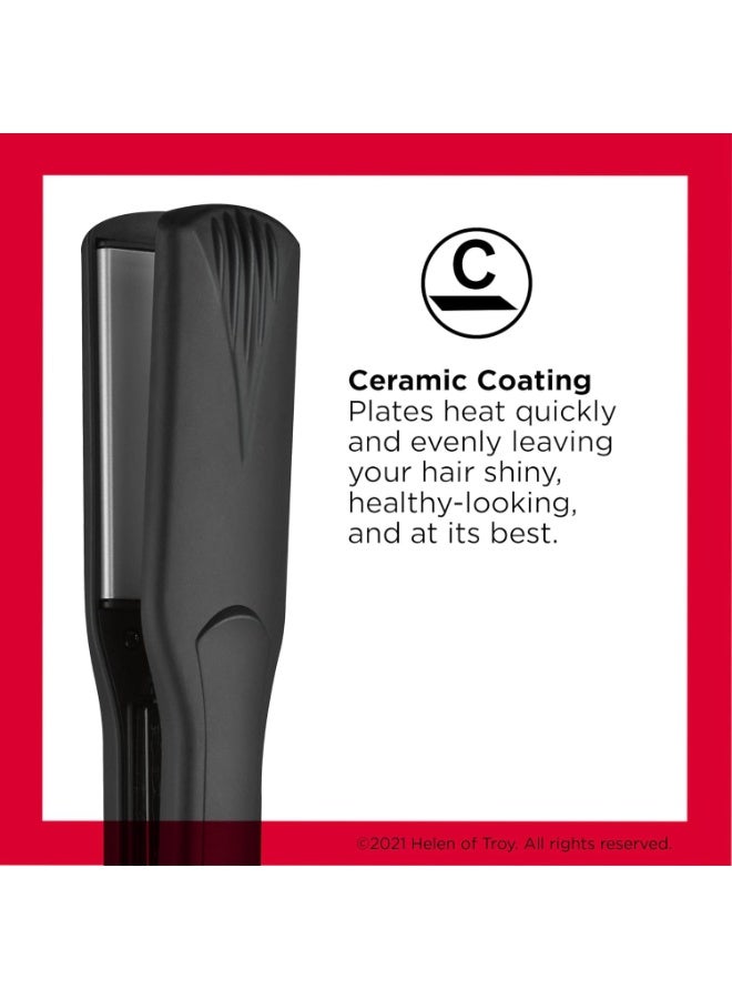 REVLON Fast Results Ceramic Flat Iron Hair Straightener, Black - Image 2