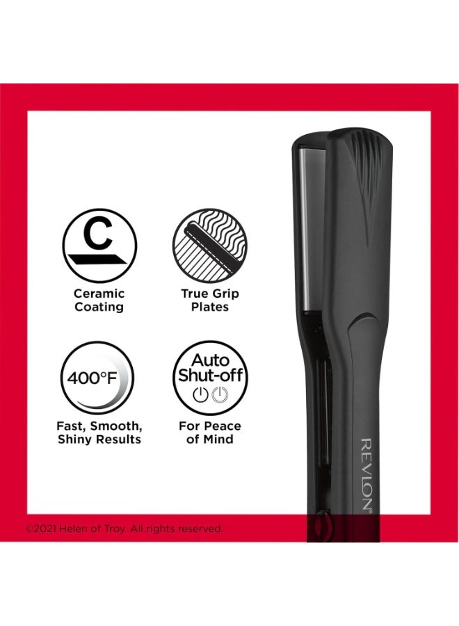 REVLON Fast Results Ceramic Flat Iron Hair Straightener, Black - Image 4