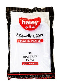 Haley Plastic Plates S2 Rect Tray 50 pcs 