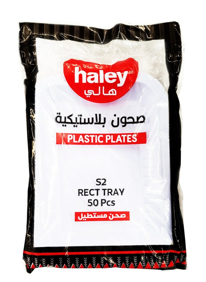 Haley Plastic Plates S2 Rect Tray 50 pcs