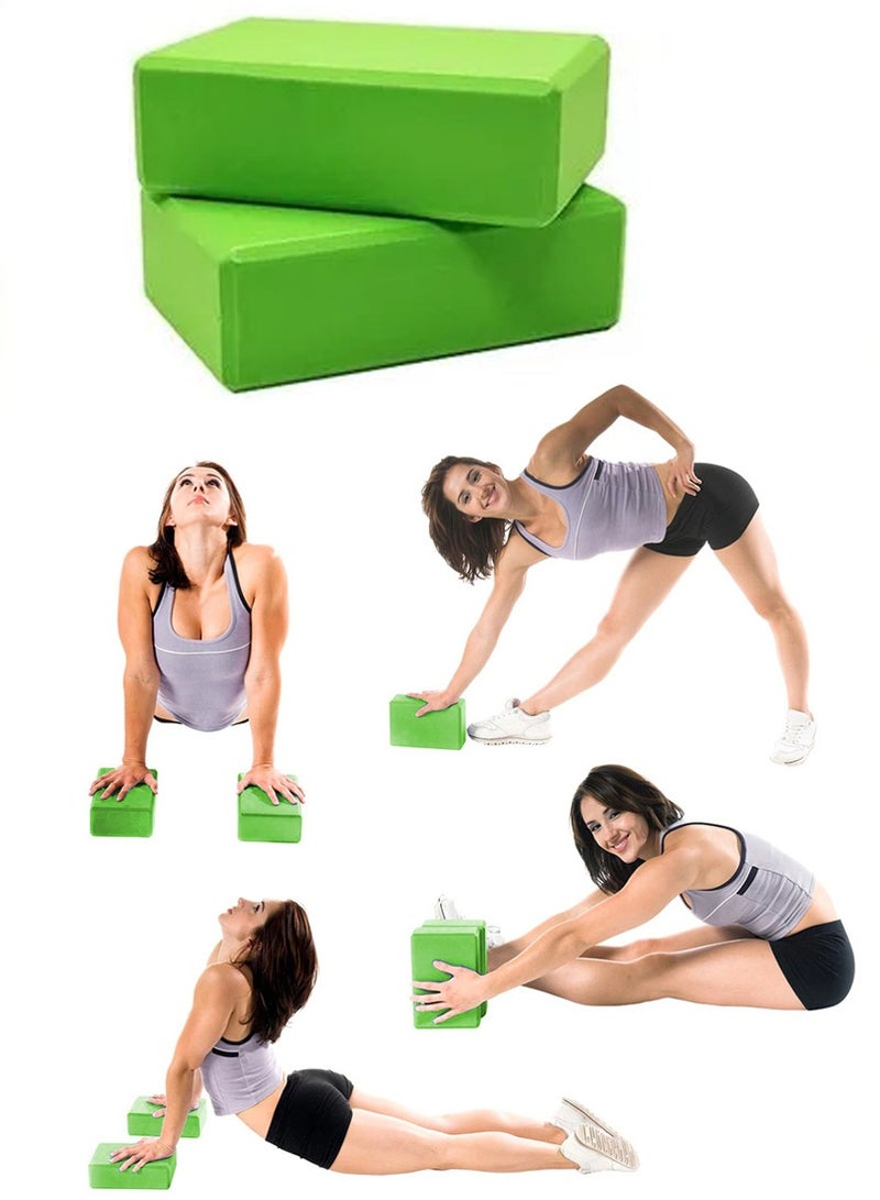 QUTOOB 2Pcs Yoga Block For Yoga, Pilates, Meditation, Fitness Exercise, Aid Balance, Support and Deepen Poses, Beveled Edges and Non Slip Makes It Extra Comfortable, Premium High Density EVA Foam Yoga Block  - Image 1