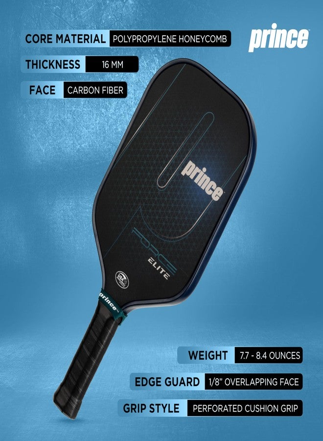 Prince - Force Elite Elongated Pickleball Paddle, Lightweight High-Performance Paddle with Textured Surface for Power, Control, and Precision, Blue - Image 2