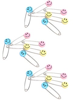 LuQu 6-Piece Smiley Face Safety Pins - Pack of 3  - Image 1