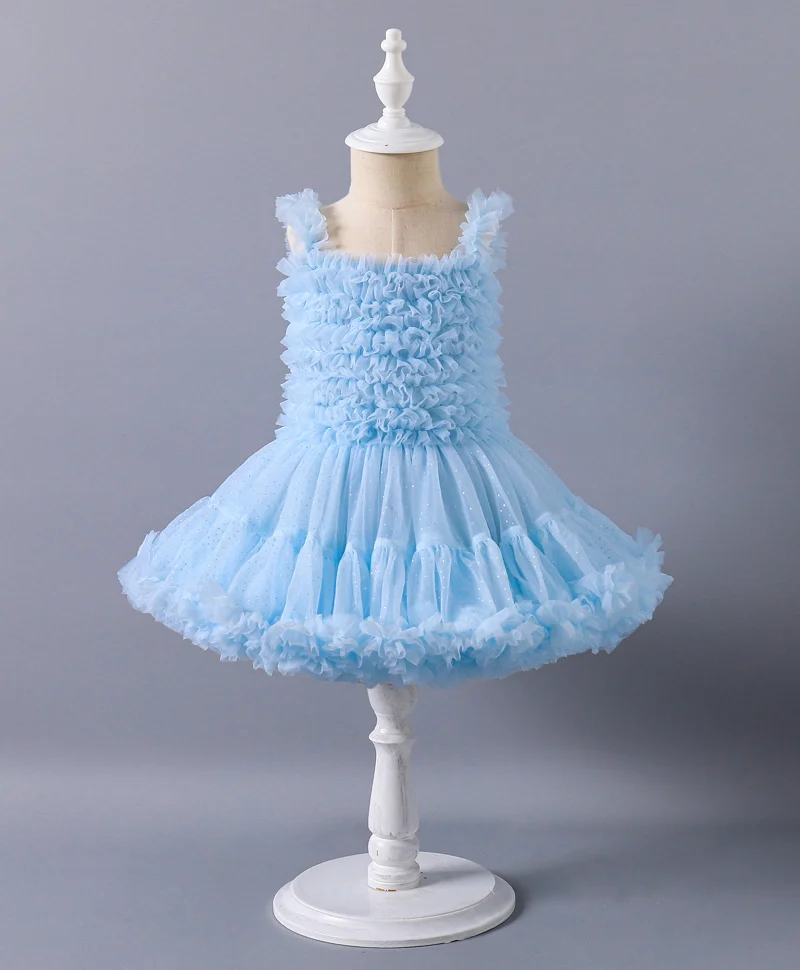 Mark & Mia Mark & Mia Sleeveless Tutu Dress with a Multi-Layered Design - Blue