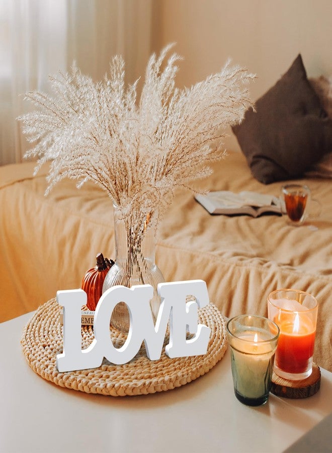 LLPMutu Valentines Day Decorations Love Sign Wooden Blocks V-day Gift Freestanding Love Letter Table Top Decor Romantic Table Red Sign LOVE Words Shape for Home Party Wedding Anniversary Table Decor (White) - Image 5