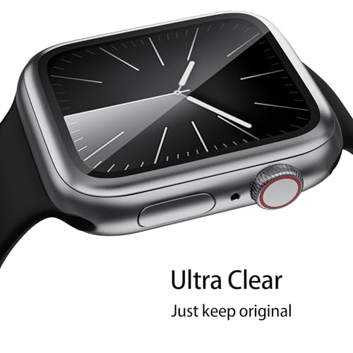 Mr Shield Mr.Shield Tempered Glass Screen Protector Guard For Apple Watch Series 10 SE 46mm, Titanium Alloy [Upgrade Zero Bubble] [Metal Frame] - Silver - Image 4