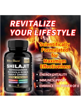 8-in-1 Herbal Capsules with Shilajit, Ashwagandha & Turmeric｜High Potency Extract｜Enhanced Absorption ｜60 Capsules - pzsku/ZBFB33DBA3F08C0D38709Z/45/_/1739707389/694c9173-6c38-48c4-b233-6927f880103c