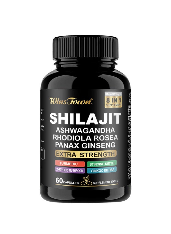 Wins Town 8-in-1 Herbal Capsules with Shilajit, Ashwagandha & Turmeric｜High Potency Extract｜Enhanced Absorption ｜60 Capsules  - Image 2