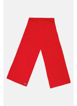 LACOSTE Women Knitted Scarf 196 x 29 cm, Red  - Image 1