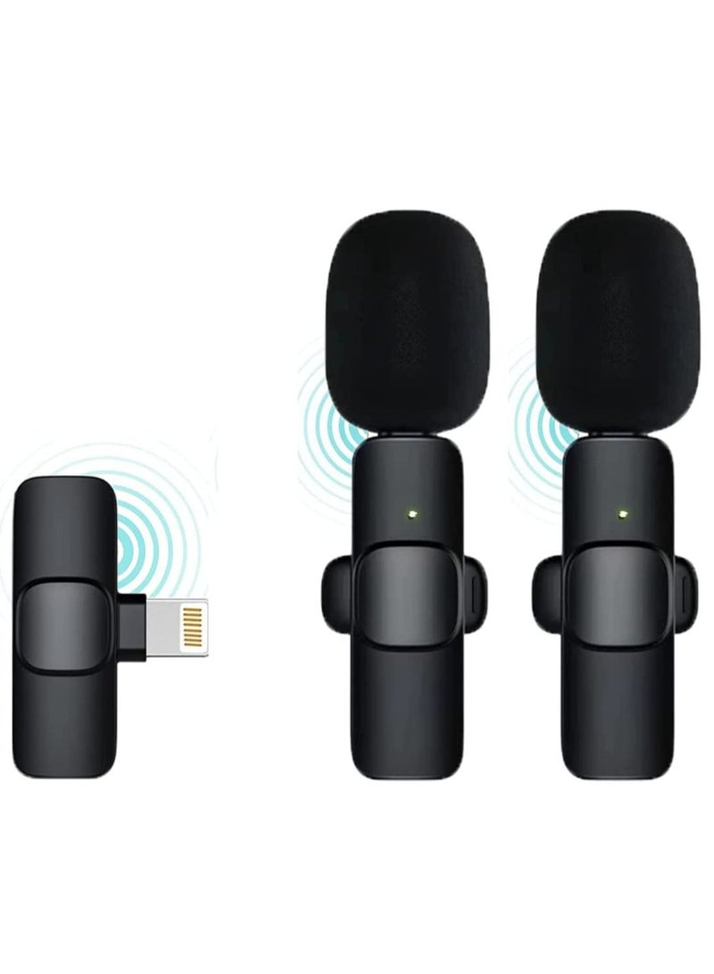 2 Wireless Microphone for iPhone iPad Mini Mic for YouTube Facebook Live Stream TikTok Vlog Zoom Video Recording