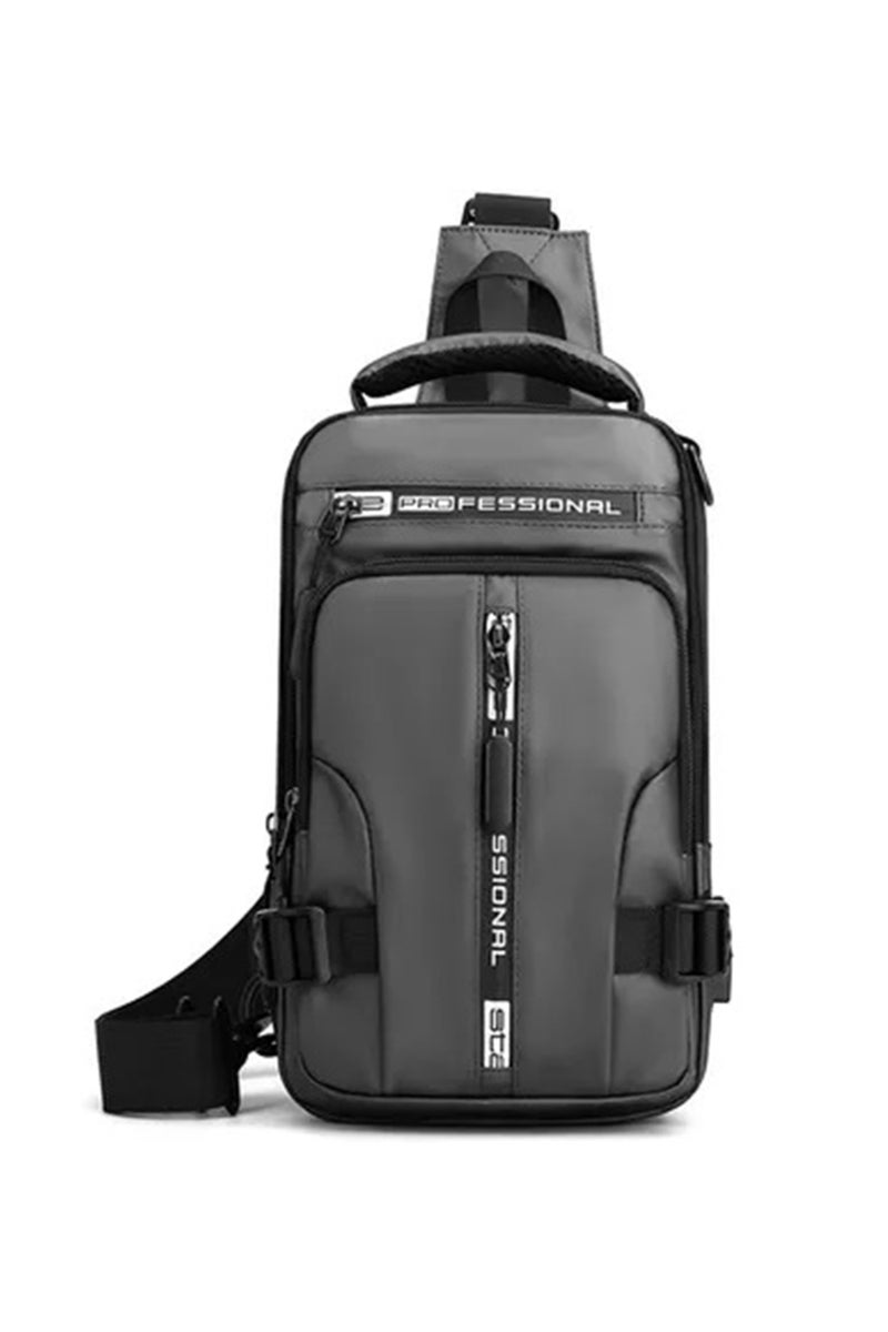 PROFESSIONAL Men's and Women's Shoulder and Chest Bag, Adjustable Crossbody Bag, Waterproof Backpack with USB Charging Port for Work, Travel, Cycling  - Image 1