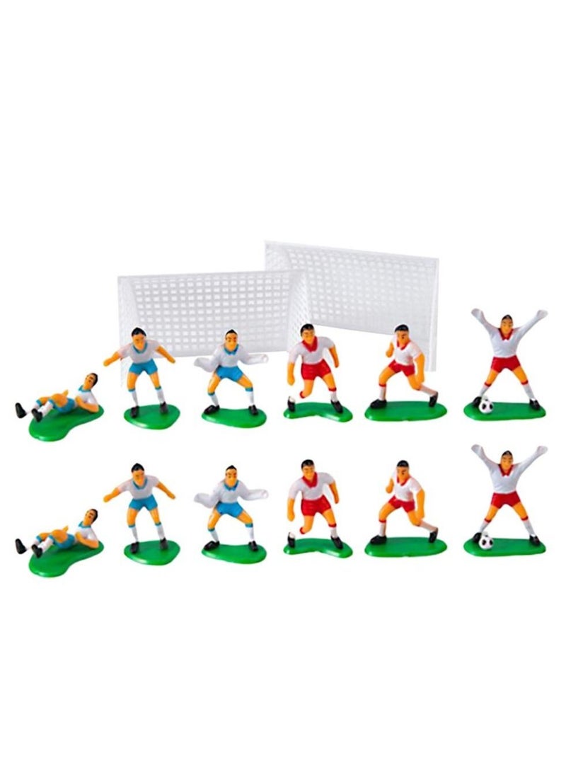 KASTWAVE 16pcs Soccer Cake Toppers Miniature Football Players and Micro Landscape Figurines for Party Men Boy Birthday Party Sport Party Supplies - Image 1