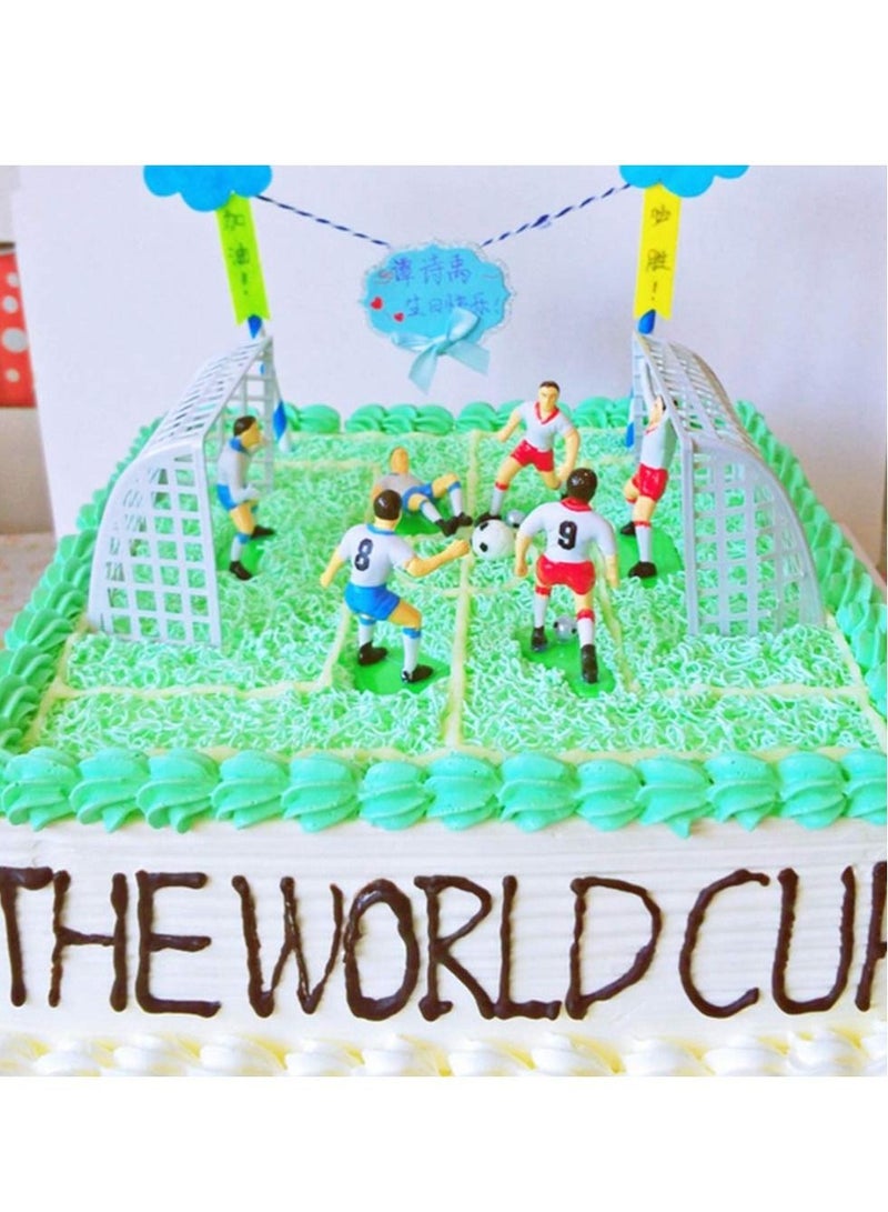 KASTWAVE 16pcs Soccer Cake Toppers Miniature Football Players and Micro Landscape Figurines for Party Men Boy Birthday Party Sport Party Supplies - Image 3