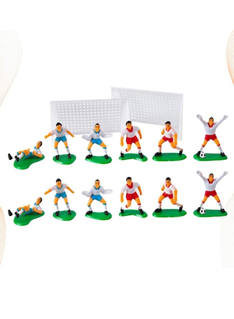 KASTWAVE 16pcs Soccer Cake Toppers Miniature Football Players and Micro Landscape Figurines for Party Men Boy Birthday Party Sport Party Supplies - Image 4