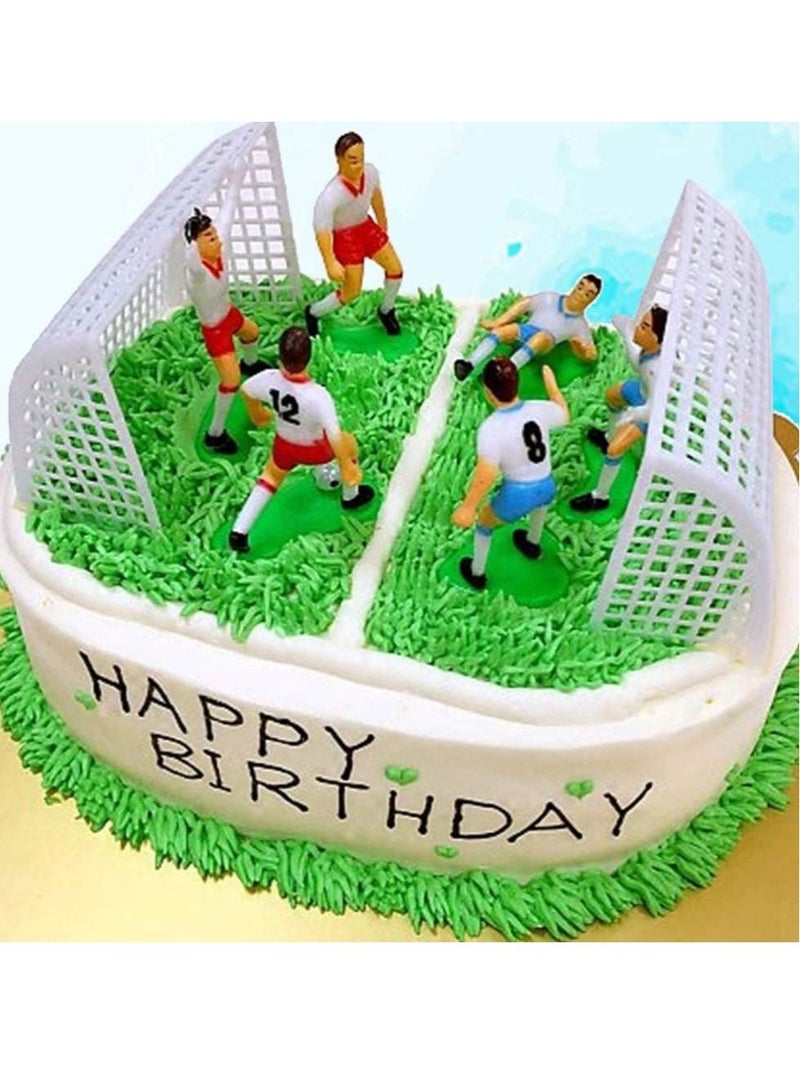 KASTWAVE 16pcs Soccer Cake Toppers Miniature Football Players and Micro Landscape Figurines for Party Men Boy Birthday Party Sport Party Supplies - Image 2